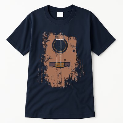 Distressed Acoustic Guitar Vintage Player Rock Roll Music Tall T-Shirt