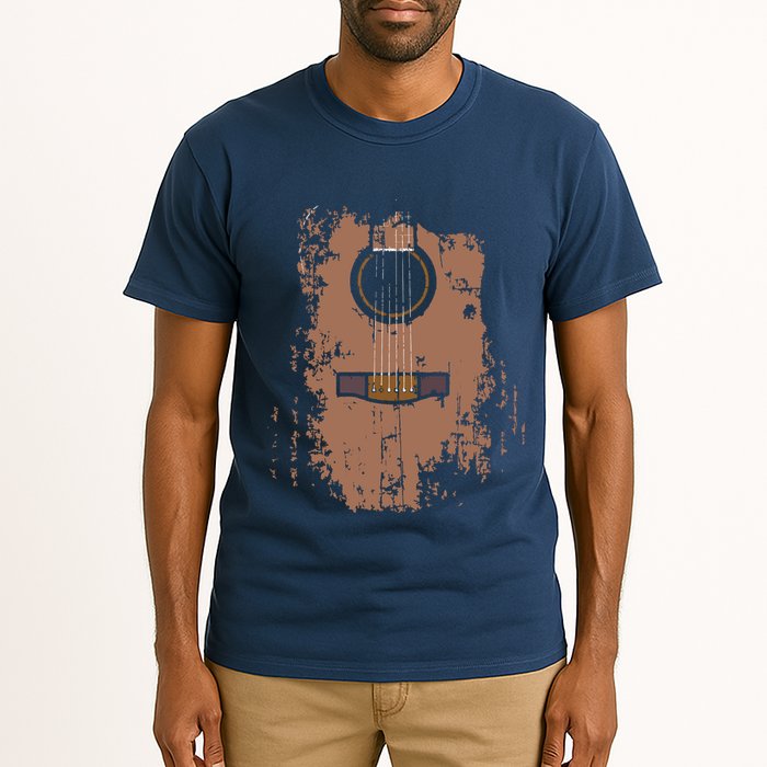 Distressed Acoustic Guitar Vintage Player Rock Roll Music Tall T-Shirt