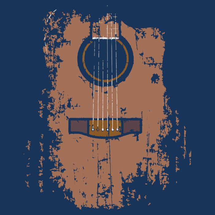 Distressed Acoustic Guitar Vintage Player Rock Roll Music Tall T-Shirt