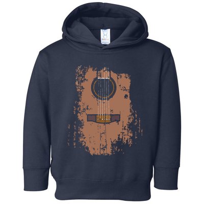 Distressed Acoustic Guitar Vintage Player Rock Roll Music Toddler Hoodie