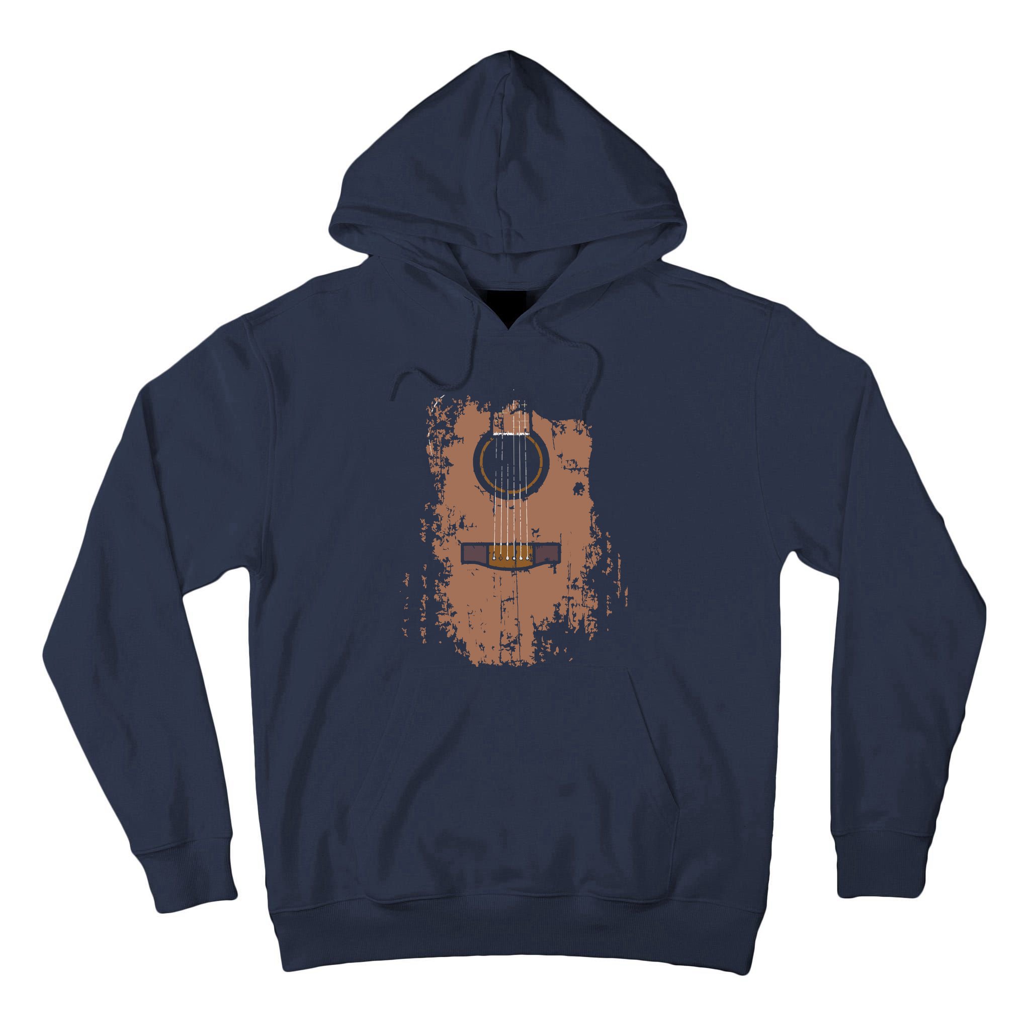 Distressed Acoustic Guitar Vintage Player Rock Roll Music Tall Hoodie