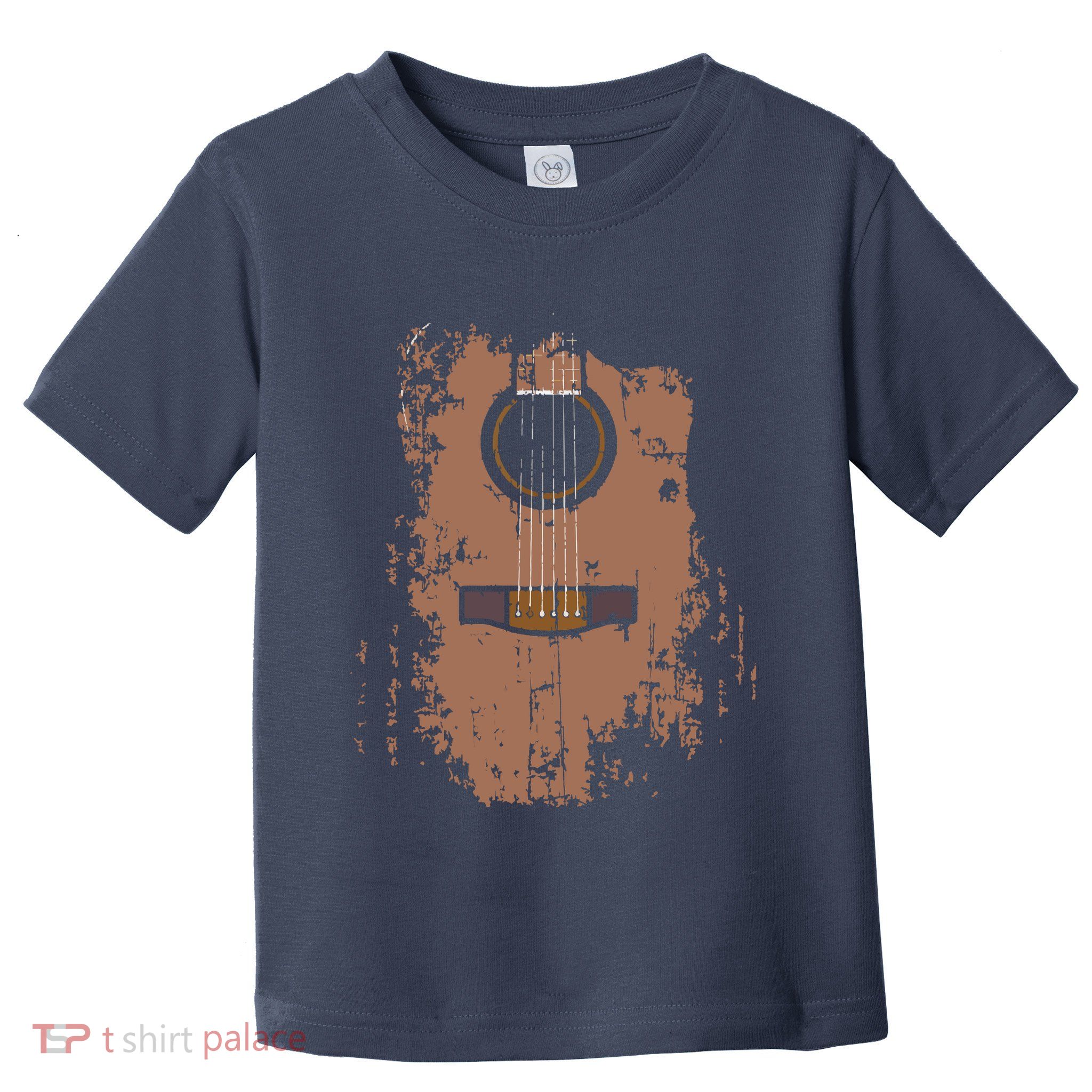 Distressed Acoustic Guitar Vintage Player Rock Roll Music Toddler T-Shirt