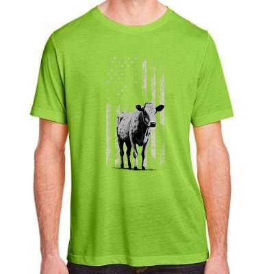 Distressed Americanmeaningful Giftflag Cow Vintage Patriotic Farmer Funny Gift Adult ChromaSoft Performance T-Shirt