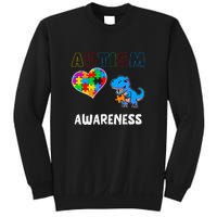 Dinosaur Autistic Heart Puzzle Autism Awareness Month Sweatshirt