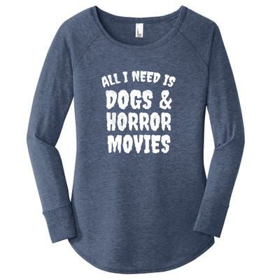 Dogs And Horror Movies Horror Fan Gift Women's Perfect Tri Tunic Long Sleeve Shirt