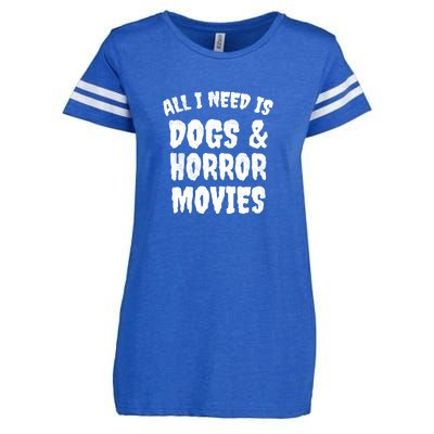 Dogs And Horror Movies Horror Fan Gift Enza Ladies Jersey Football T-Shirt