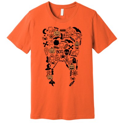 Dental Assistant Halloween Dentist Lover Pumpkin Ghost Spooky Premium T-Shirt