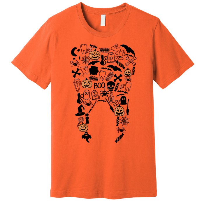 Dental Assistant Halloween Dentist Lover Pumpkin Ghost Spooky Premium T-Shirt