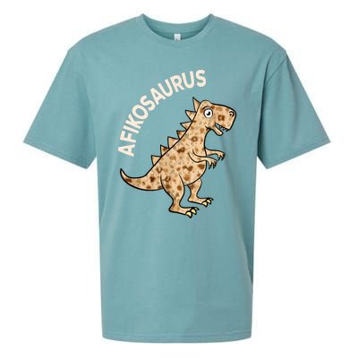 Dinosaur Afiko Hebrew Passover Jewish Funny Sueded Cloud Jersey T-Shirt