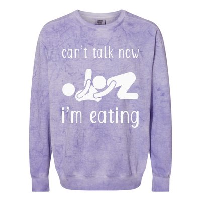 Dirty Adult Humor CanT Talk Now IM Eating Valentines Day Colorblast Crewneck Sweatshirt