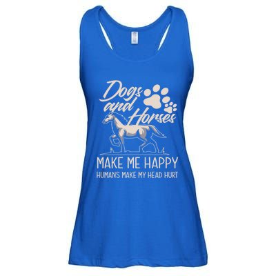 Dogs And Horses Make Me Happy Great Gift Ladies Essential Flowy Tank