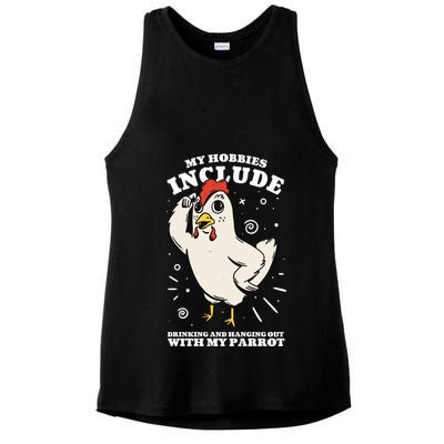 Drinking And Hanging Out With My Parrot Hobby Funny Ladies PosiCharge Tri-Blend Wicking Tank
