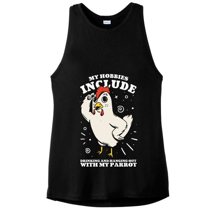 Drinking And Hanging Out With My Parrot Hobby Funny Ladies PosiCharge Tri-Blend Wicking Tank