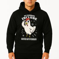 Drinking And Hanging Out With My Parrot Hobby Funny Hoodie