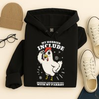 Drinking And Hanging Out With My Parrot Hobby Funny Hoodie