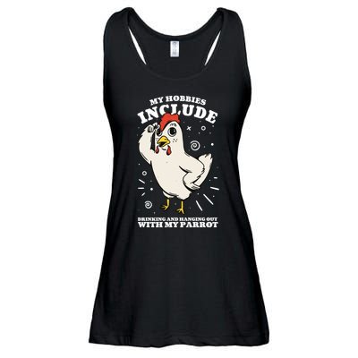 Drinking And Hanging Out With My Parrot Hobby Funny Ladies Essential Flowy Tank