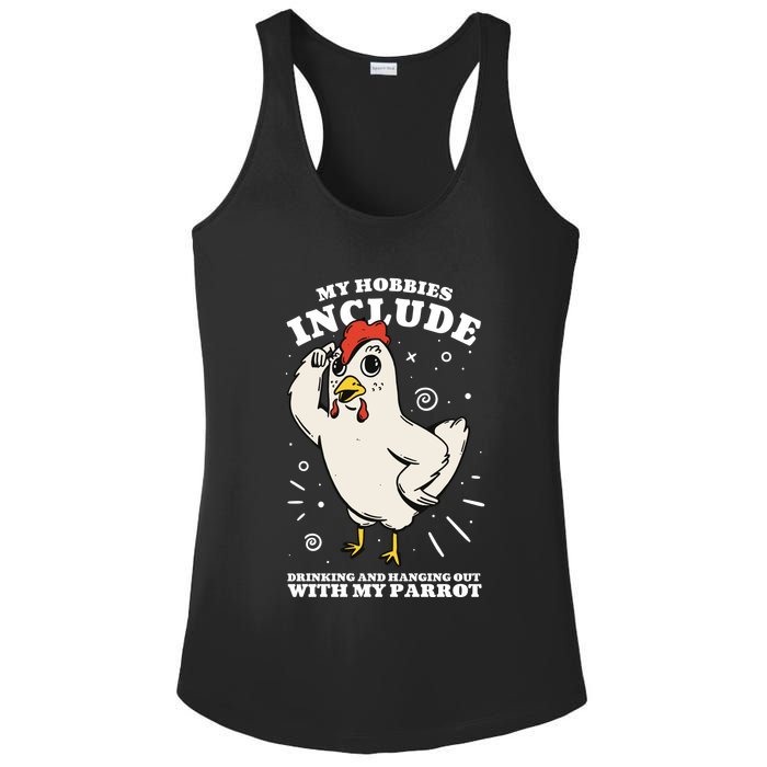Drinking And Hanging Out With My Parrot Hobby Funny Ladies PosiCharge Competitor Racerback Tank