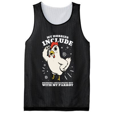 Drinking And Hanging Out With My Parrot Hobby Funny Mesh Reversible Basketball Jersey Tank