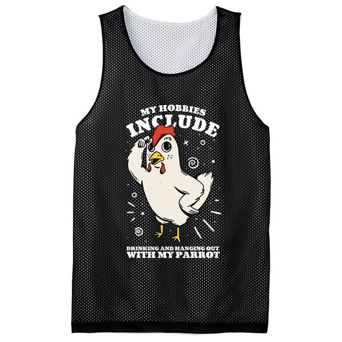 Drinking And Hanging Out With My Parrot Hobby Funny Mesh Reversible Basketball Jersey Tank