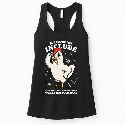 Drinking And Hanging Out With My Parrot Hobby Funny Womens Tank Top