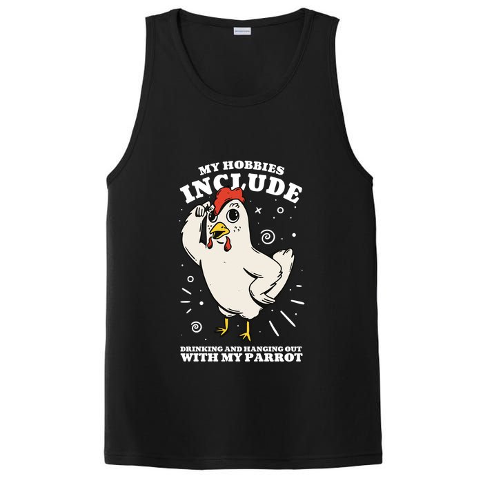 Drinking And Hanging Out With My Parrot Hobby Funny PosiCharge Competitor Tank