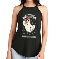 Drinking And Hanging Out With My Parrot Hobby Funny Women's Perfect Tri Rocker Tank