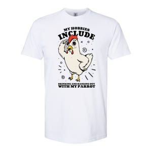 Drinking And Hanging Out With My Parrot Hobby Funny Softstyle CVC T-Shirt