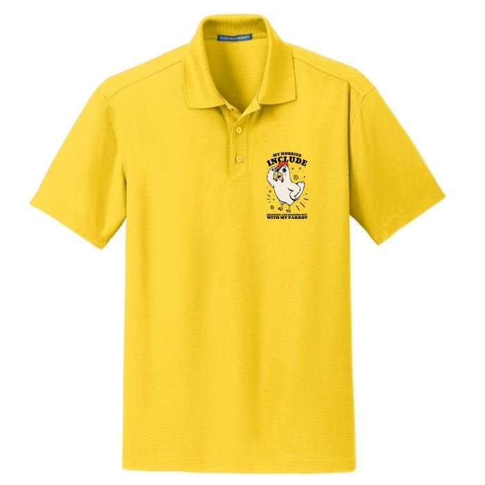 Drinking And Hanging Out With My Parrot Hobby Funny Dry Zone Grid Polo