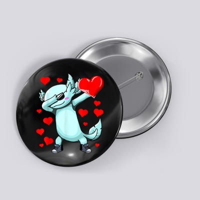 Dabbing Axolotl Heart Valentines Day As Girls Boys  Button