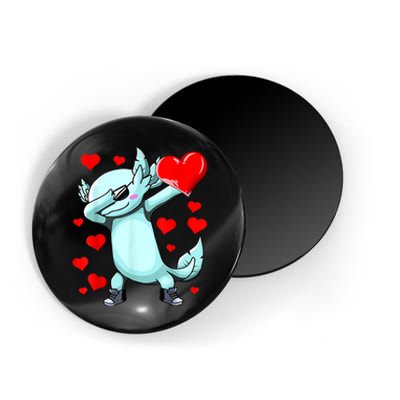 Dabbing Axolotl Heart Valentines Day As Girls Boys  Magnet