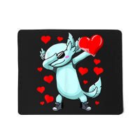 Dabbing Axolotl Heart Valentines Day As Girls Boys  Mousepad