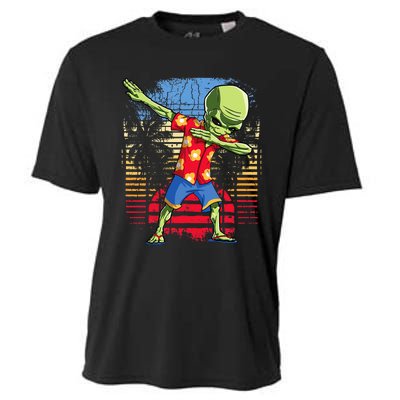 Dabbing Alien Hawaiian Ufo Hawaii Beach Surf Summer Cooling Performance Crew T-Shirt