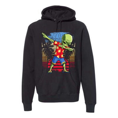 Dabbing Alien Hawaiian Ufo Hawaii Beach Surf Summer Premium Hoodie