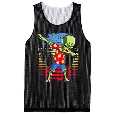 Dabbing Alien Hawaiian Ufo Hawaii Beach Surf Summer Mesh Reversible Basketball Jersey Tank