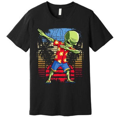 Dabbing Alien Hawaiian Ufo Hawaii Beach Surf Summer Premium T-Shirt