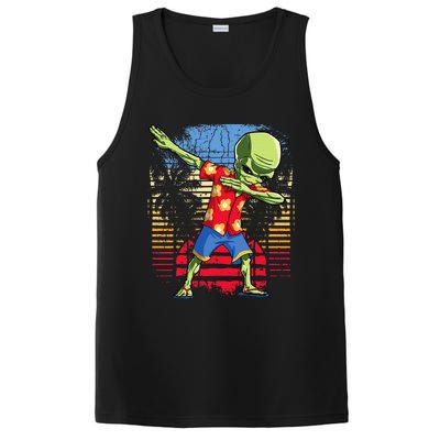 Dabbing Alien Hawaiian Ufo Hawaii Beach Surf Summer PosiCharge Competitor Tank