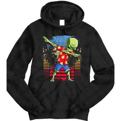 Dabbing Alien Hawaiian Ufo Hawaii Beach Surf Summer Tie Dye Hoodie