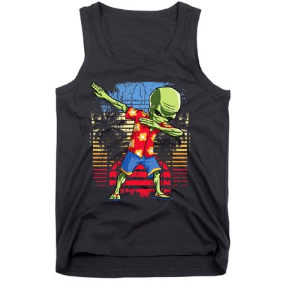 Dabbing Alien Hawaiian Ufo Hawaii Beach Surf Summer Tank Top