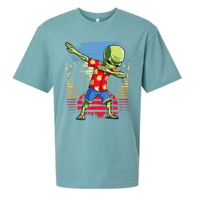 Dabbing Alien Hawaiian Ufo Hawaii Beach Surf Summer Sueded Cloud Jersey T-Shirt