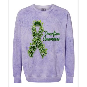 Dwarfism Awareness Hippie Flower Green Ribbon Support Colorblast Crewneck Sweatshirt