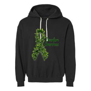 Dwarfism Awareness Hippie Flower Green Ribbon Support Garment-Dyed Fleece Hoodie