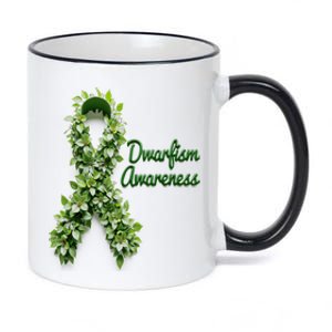 Dwarfism Awareness Hippie Flower Green Ribbon Support 11oz Black Color Changing Mug