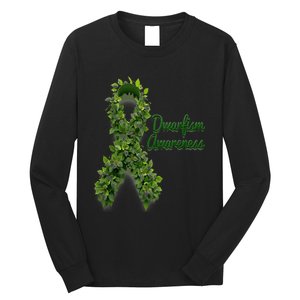 Dwarfism Awareness Hippie Flower Green Ribbon Support Long Sleeve Shirt