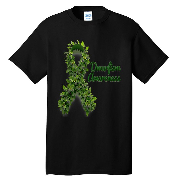 Dwarfism Awareness Hippie Flower Green Ribbon Support Tall T-Shirt