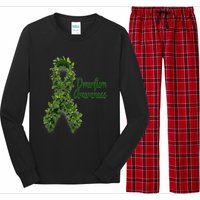 Dwarfism Awareness Hippie Flower Green Ribbon Support Long Sleeve Pajama Set