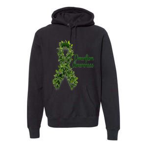 Dwarfism Awareness Hippie Flower Green Ribbon Support Premium Hoodie