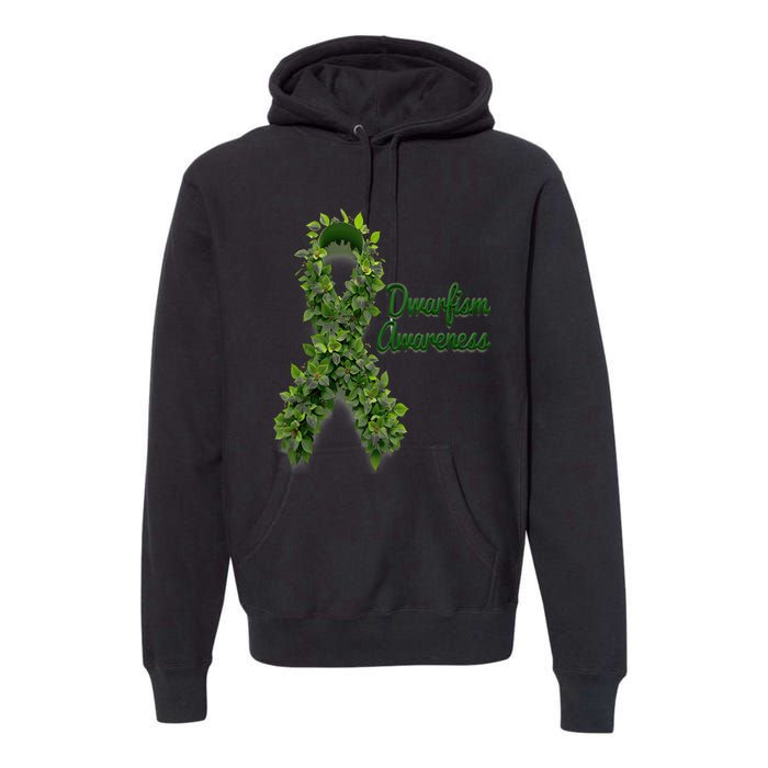 Dwarfism Awareness Hippie Flower Green Ribbon Support Premium Hoodie