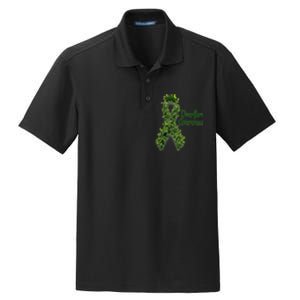 Dwarfism Awareness Hippie Flower Green Ribbon Support Dry Zone Grid Polo