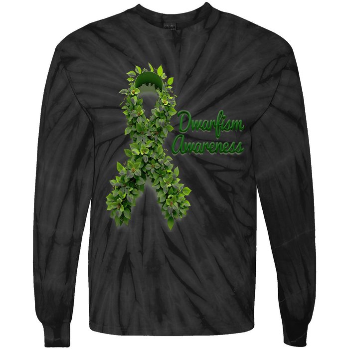 Dwarfism Awareness Hippie Flower Green Ribbon Support Tie-Dye Long Sleeve Shirt