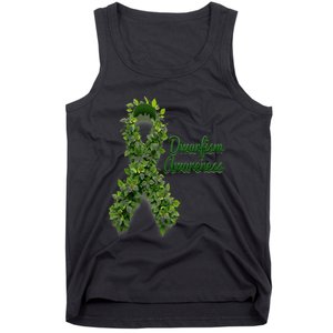 Dwarfism Awareness Hippie Flower Green Ribbon Support Tank Top